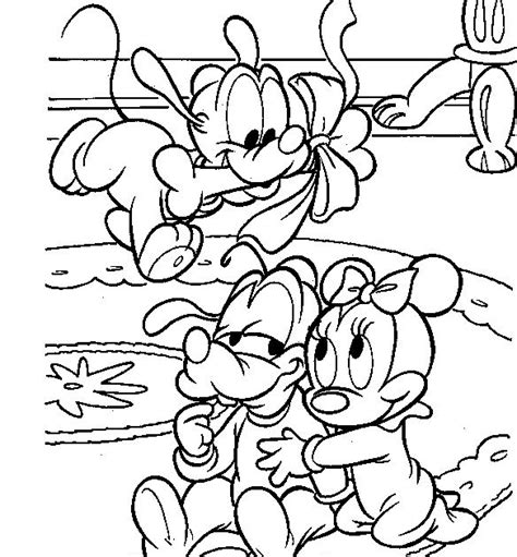 Pinto Dibujos Baby Disney Daisy Goofy Y Pluto Para Colorear