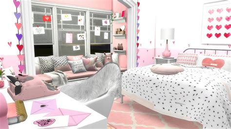 The Sims 4 Speed Build Valentines Bedroom Cc Links Teen Girl