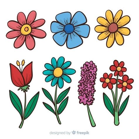 Colección Flores Primavera Dibujo Animad Free Vector Freepik
