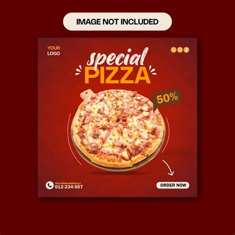 Premium Vector Special Pizza Instagram Post Design Template