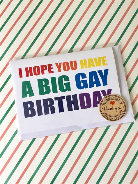 Funny Gay Birthday Card Funny Gay Happy Birthday Card Card Etsy Free