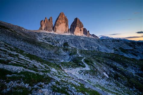 The Three Peaks Of Lavaredo Tre Cime At Sunset Dolomites Mountains