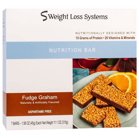 Weight Loss Systems Fudge Graham Protein Bars 15g Protein Low Calorie