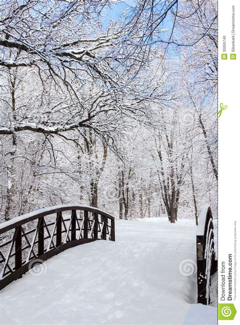 Winter Scene With Bridge Stock Photo Image Of Railing 30069746