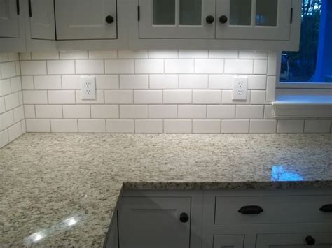 Granite countertop glass tile backsplash backsplash special backsplash panels. lowes white subway with mobe pearl grout | Subway tile ...