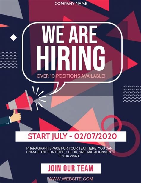 We Are Hiring Flyer Ad Template Hiring Poster We Are Hiring Hiring