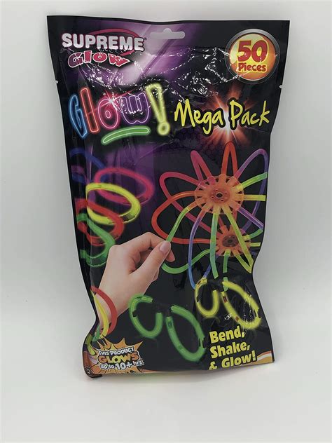 Buy Glow In The Dark 50 Piece Mega Pack Assorted Glow Sticks Light Sticks Tube Connectors