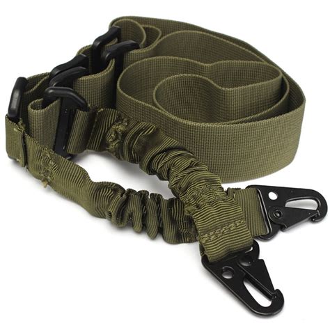 Tactical 2 Point Sling Adjustable Bungee Rifle Gun Sling Strap Two