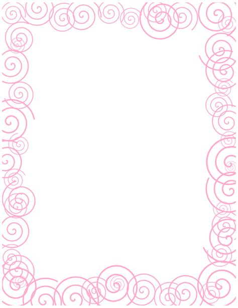 Pink Spiral Border Free Borders And Clip
