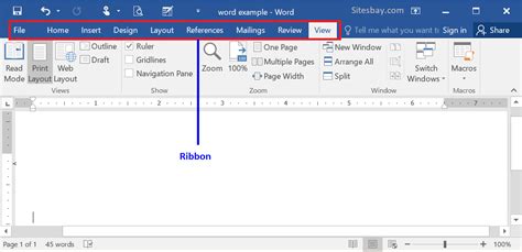 Ms Word Ribbon And Tabs