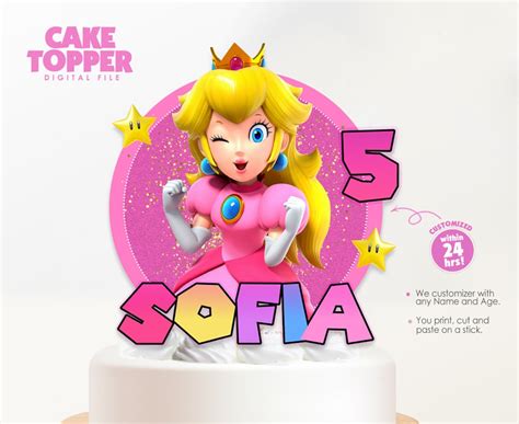 Princess Peach Cake Topper Super Mario Princess Cake Topper Costume