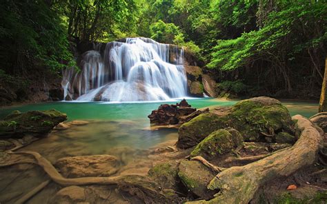 Wonderful Waterfall In The Tropical Forests Of Thailand Hd Wallpapers For Desktop