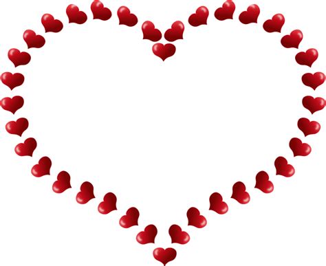 Valentine Red Heart Shaped Border With Little Clipart Best