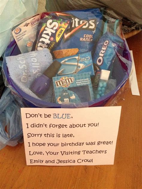 Check spelling or type a new query. Gift idea for late birthday. Buy little blue snacks and ...
