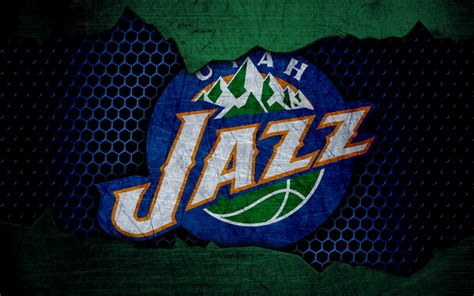 Download Wallpapers Utah Jazz 4k Logo Nba Basketball Western