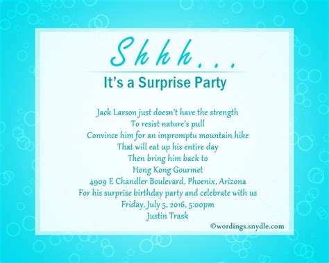 Sample Surprise Birthday Party Invitation 386