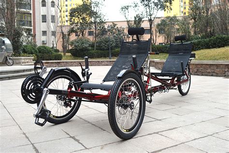 2 Person Sport Three Wheel Recumbent Tandem Trike With Pedal Assistance