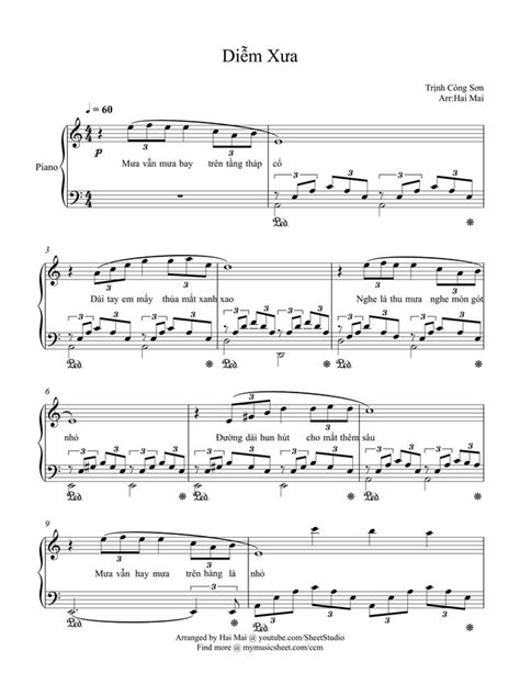 Diem Xua For Piano By Hai Mai Sheet Music