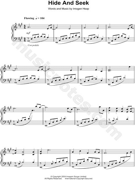 Imogen Heap Hide And Seek Sheet Music Piano Solo In A Major Download Print SKU MN