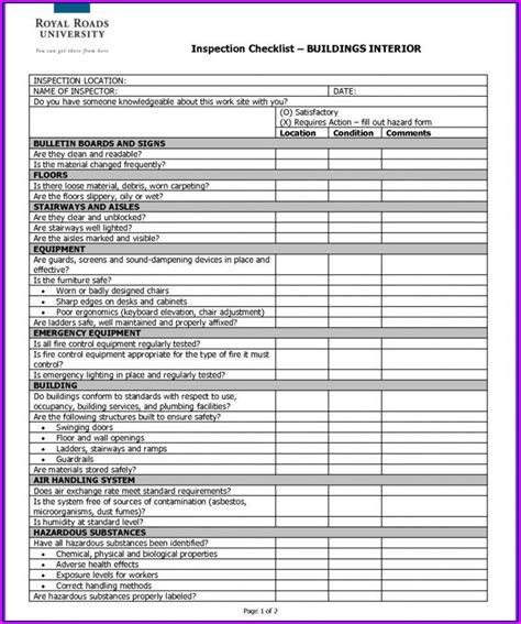 Printable Roof Inspection Form Template