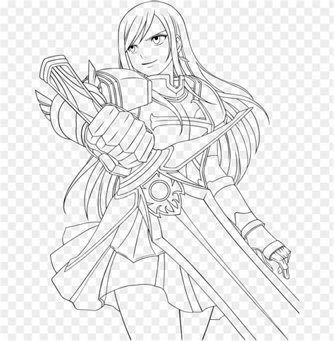 Erza Scarlet Fairy Tail Coloring Pages Sketch Coloring Page Sexiz Pix