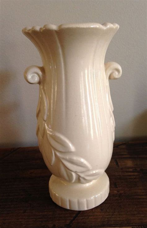 A Beautiful Vintage Weller Vase With Embossed Leaves Which Was A