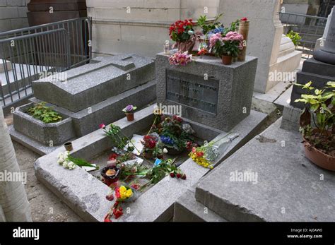 Tombe De Jim Morrison Au Cimetière Du Père Lachaise à Paris France
