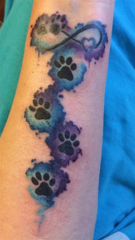 You should always remember that tattoo is made for the whole our website provides the visitors with some great sensational watercolor paw print tattoo. Paw Print Heart Infinity water color blue turquoise purple ...