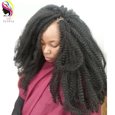 Feibin 6packs Kinky Curly Crochet Braid Hair Extensions Synthetic Afro