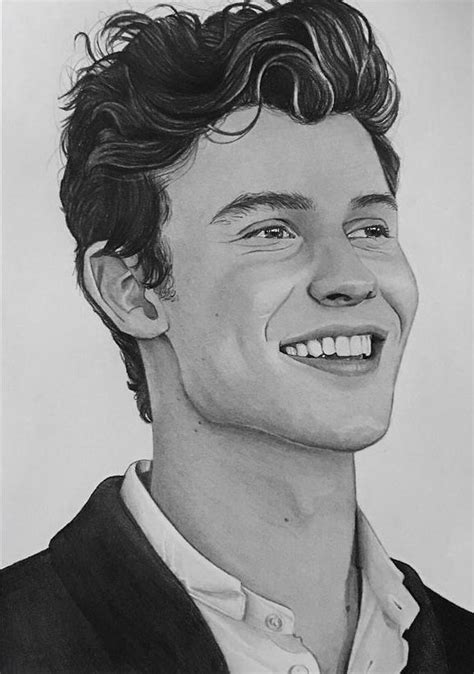 Shawn Mendes Pencil Portrait Drawing Shawn Mendes Male Sketch