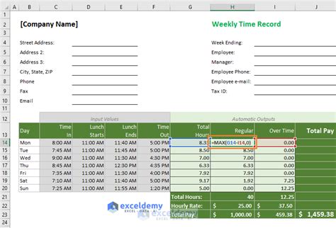 Calculate Hours In Excel Template Firejes