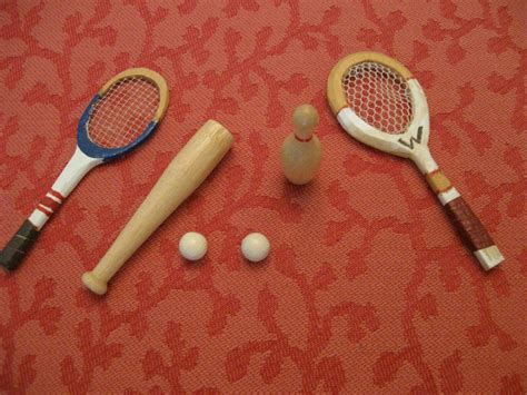 Dollhouse Miniature Sports Equipment Tennis Anyone Etsy