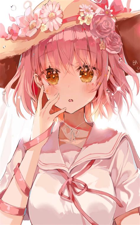Download Curious Cute Anime Girl Yellow Eyes Art Wallpaper