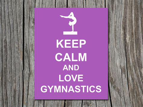 Keep Calm And Love Gymnastics Beam Gymnast Poster Wall Art Etsy