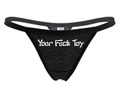 Your Fuck Toy Black Thong Choose Your Text Color Custom Panties Hotwife