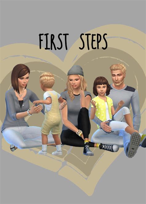 Sakuraleon ♥ First Steps ♥ Total 1 Group Pose For The Sims 4 Sims