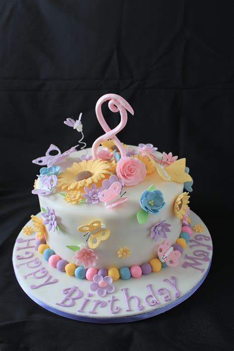 Birthday Cakes With Flowers And Butterflies Cake With Flowers And