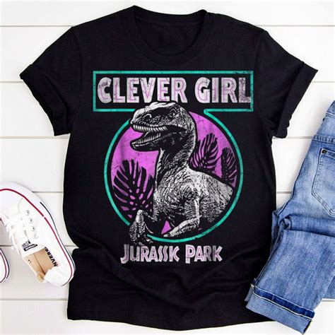 Jurassic Park Retro Raptor Clever Girl Graphic T Shirt Teepital