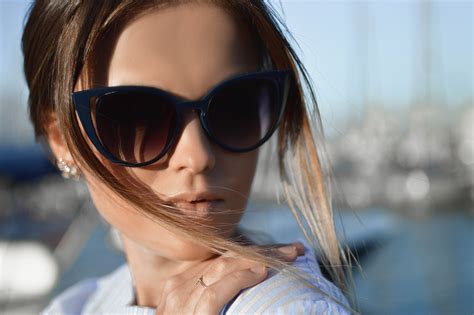 Free Images Girl Woman Female Model Sunglass Blue Lady