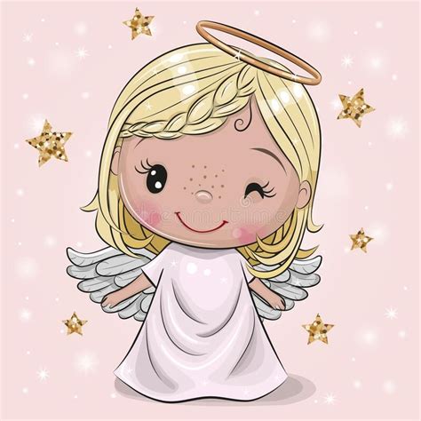 Christmas Angel On A Pink Background Stock Vector Illustration Of