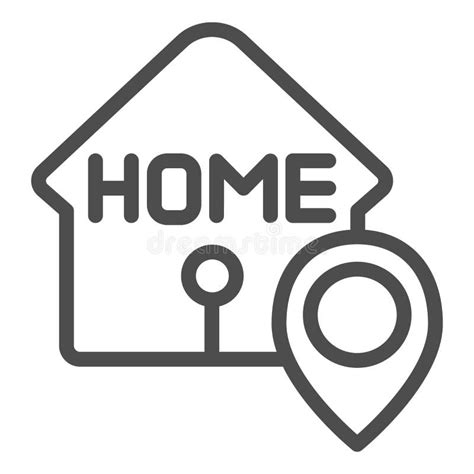 Home Location Line And Glyph Icon House With Map Pin Vector