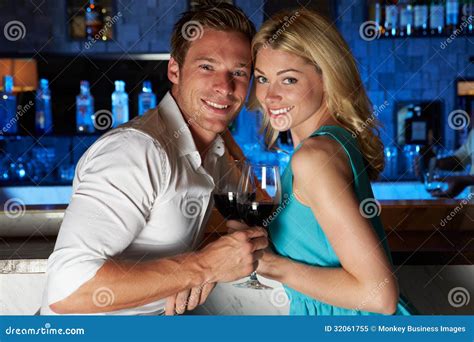 Couple Enjoying Drink In Bar Stock Image Image Of Casual Couple