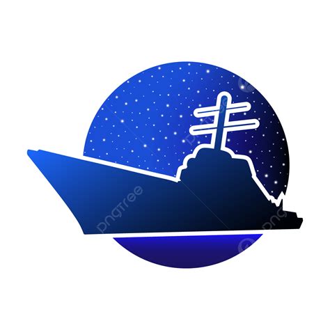 Gambar Kapal Siluet Dengan Gradien Biru Angkatan Laut Kapal Laut Png
