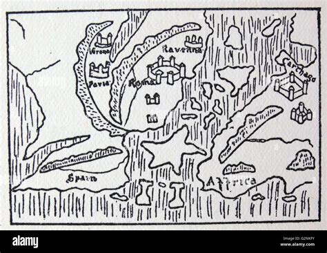 The Pillars Of Hercules As Shown In The Anglo Saxon Map Of The World