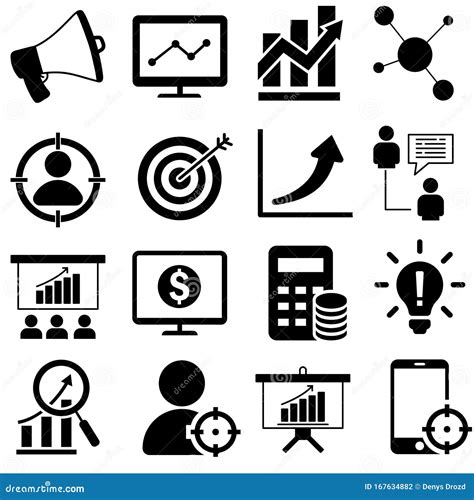 Digital Marketing Icons Vector Set Analytics Illustration Symbol Collection Analyzing Sign Or