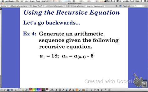 • what is the math formula? Recursive Equation for Arithmetic Sequences - YouTube