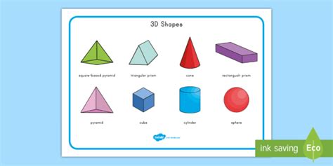 3d Shapes Word Mat Teacher Made