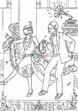 1920s Colouring Dancing Coloring Pages Activityvillage Activity Printable Village Explore sketch template
