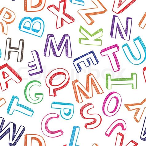 Abstract Colorful Seamless Alphabet Background Vector Illustration