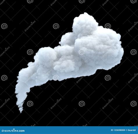 Rappresentazione D Della Nuvola Di Fumo Spesso Su Fondo Nero Fotografia Stock Immagine Di